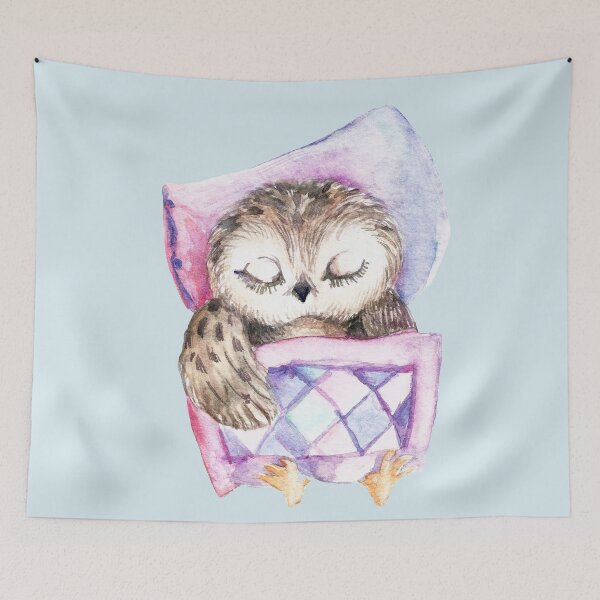 Item preview, Cute purple Sleeping. Cartoon Owl Art. Beautiful colorful Owl. designed and sold by ZheltakovaIana.