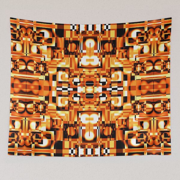 Item preview, Black White Yellow Red Tile designed and sold by Jorge Seoane.