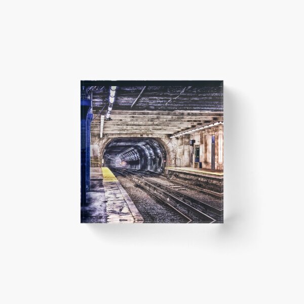 Item preview, Looking Into Mouth of Empty Grungy Blueline Subway Tunnel Boston MBTA designed and sold by Stephen Orsillo.