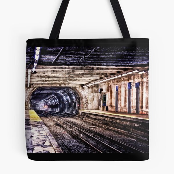 Item preview, Looking Into Mouth of Empty Grungy Blueline Subway Tunnel Boston MBTA designed and sold by Stephen Orsillo.