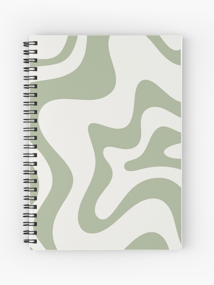 Liquid Swirl Retro Contemporary Abstract Pattern 2 in Sage Green