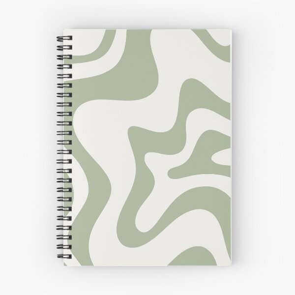 Item preview, Liquid Swirl Retro Contemporary Abstract Pattern 2 in Sage Green and Off White designed and sold by kierkegaard.