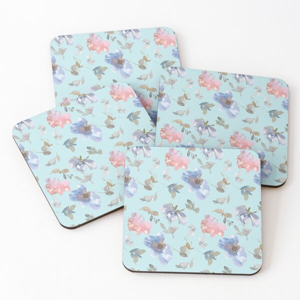 Item preview, Adorable Retro light blue and pink watercolor pattern designed and sold by avalonmedia.