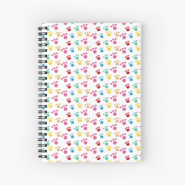 Cat Paws Kitty Colorful Pattern Spiral Notebook