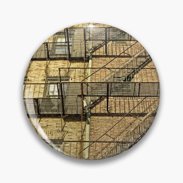 Item preview, low angle view of wide fire escape attaching buildings in downtown Boston massachusetts designed and sold by Stephen Orsillo.