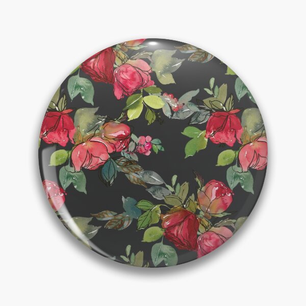 Item preview, Moody Flowers - dark retro watercolor roses pattern designed and sold by avalonmedia.