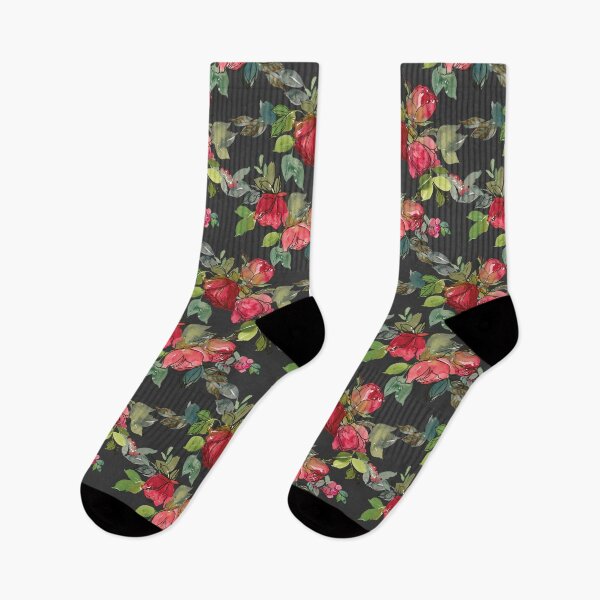 Item preview, Moody Flowers - dark retro watercolor roses pattern designed and sold by avalonmedia.