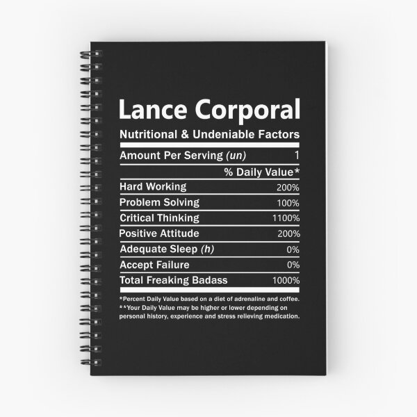 Item preview, Lance Corporal T Shirt - Nutritional And Undeniable Factors Gift Item Tee designed and sold by enstacee75.