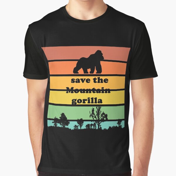 Save the Mountain gorilla with sunset Graphic T-Shirt