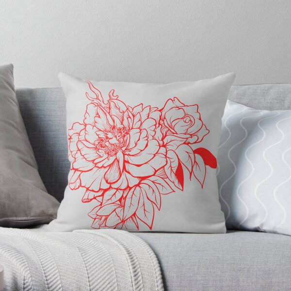 Gray Pink Throw Pillow