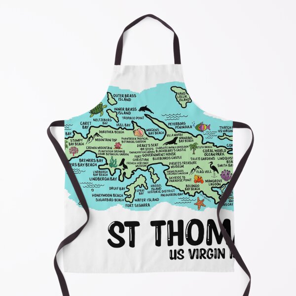 Item preview, St Thomas Map designed and sold by fiberandgloss.