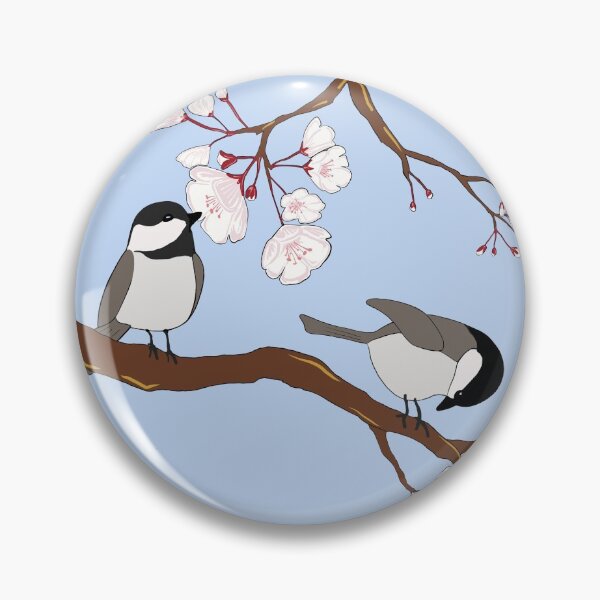 Item preview, Chickadees in the Cherry Blossoms designed and sold by JMPatenaude.