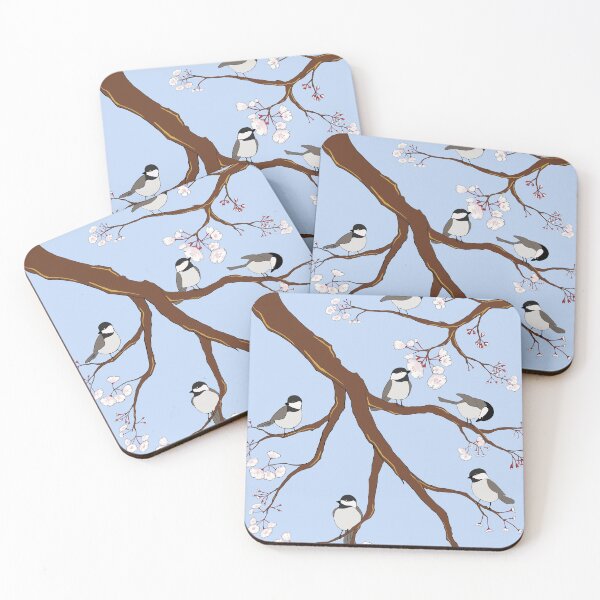 Item preview, Chickadees in the Cherry Blossoms designed and sold by JMPatenaude.