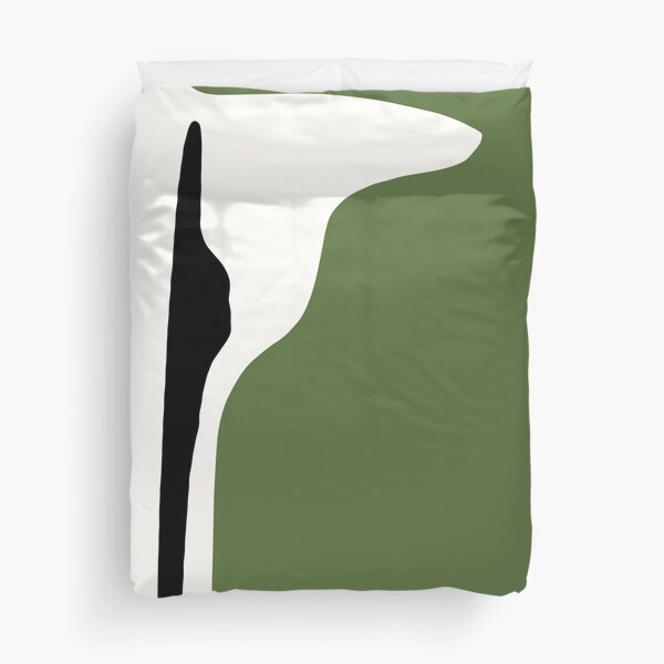 Green Abstract Shapes Duvet Cover