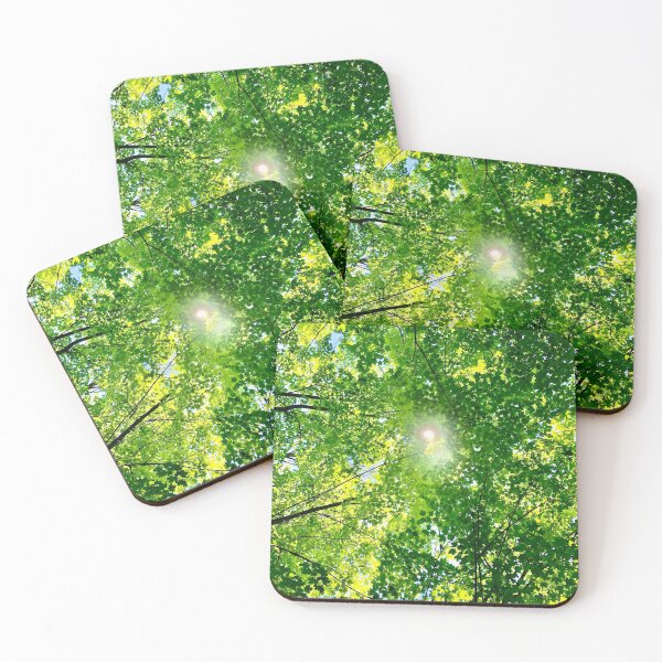 Item preview, Forest Fresh Green Sun Shining Through Maple Leaves Trees designed and sold by HppyStrngHelthy.