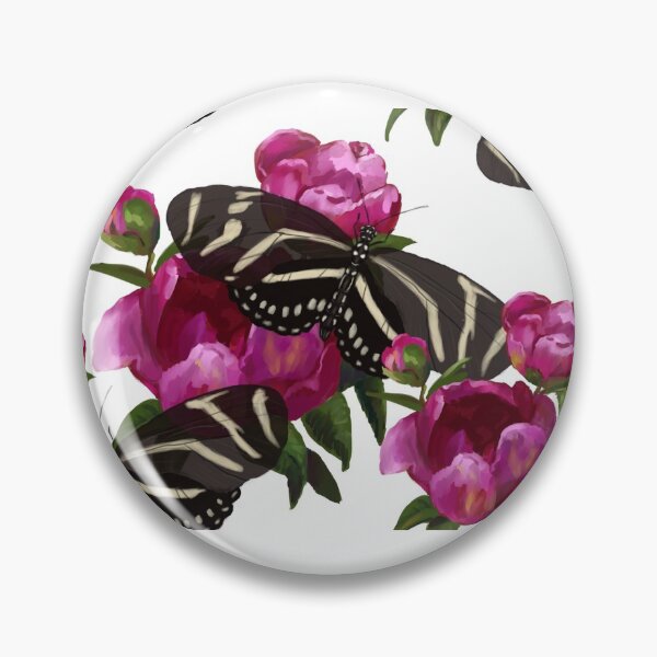 Item preview, Zebra Butterfly & Peonies Pattern Painting designed and sold by anatovas.