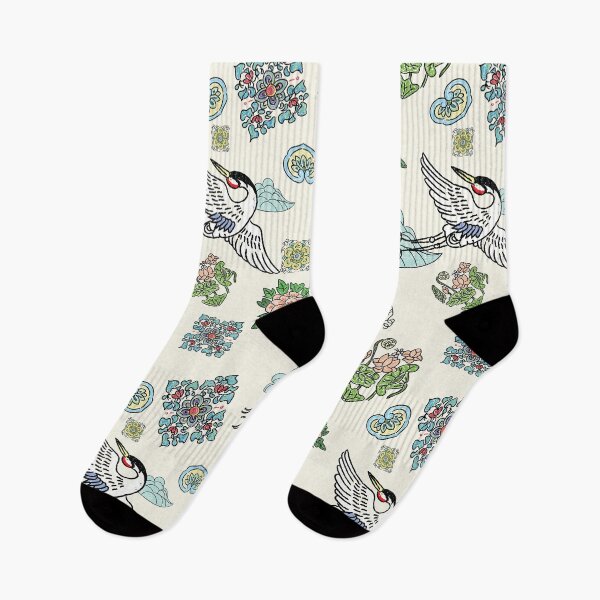 Item preview, Korean birds called "Hak" and a Korean traditional patterns designed and sold by IWOOJOO.