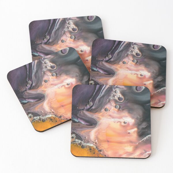 Item preview, Abstract Pouring Art in pink, purple and yellow designed and sold by Valdilana.