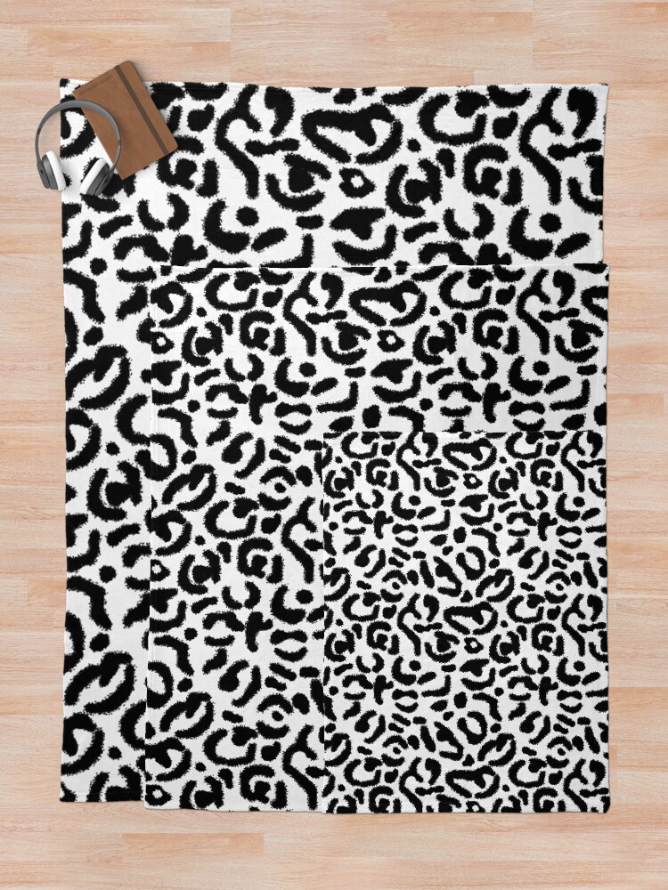 Black and white leopard blanket hot sale