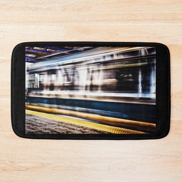 Item preview, MBTA Blue Line Train in Motion in Subway Station designed and sold by Stephen Orsillo.