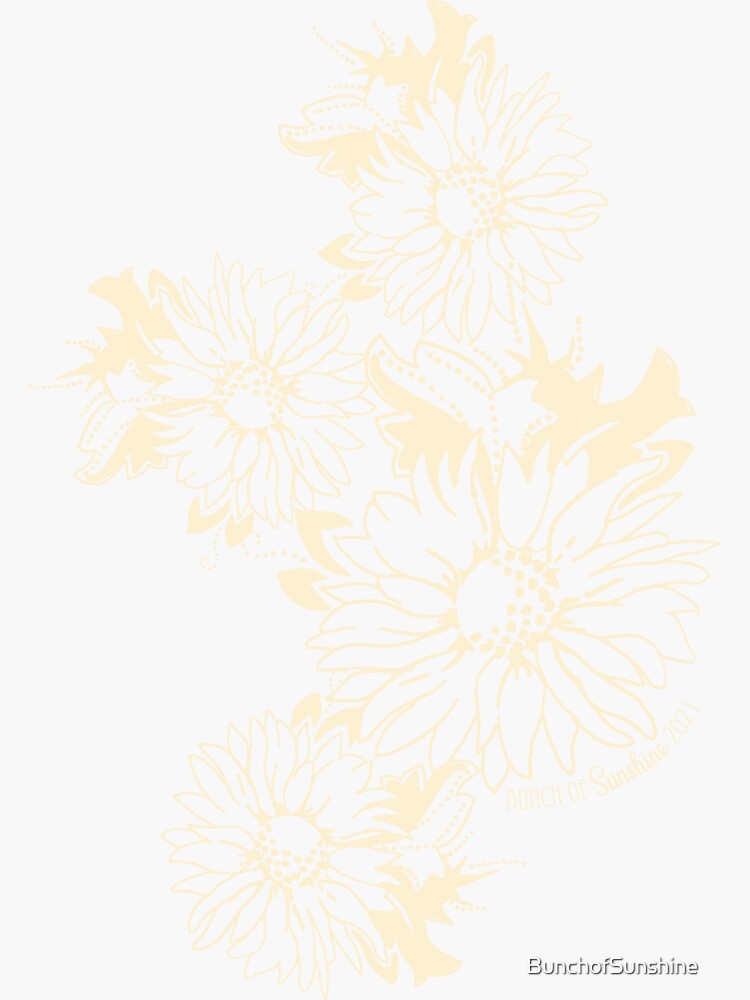 Yellow Bunch of Sunflowers Linework Sketch by BunchofSunshine