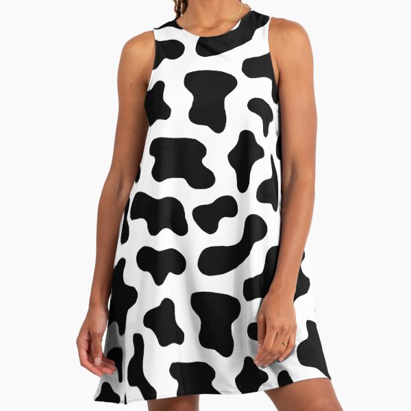 Black and White Cow Print" A-Line Dress for Sale by julieerindesign |  Redbubble