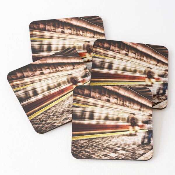 Item preview, MBTA Red Line Train in Motion in Subway Station with people designed and sold by Stephen Orsillo.