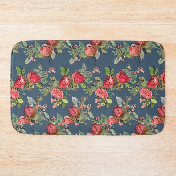 Item preview, Stunning Dark Blue Watercolor Rose Pattern - Retro designed and sold by avalonmedia.