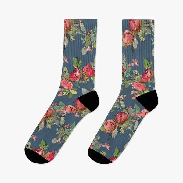 Item preview, Stunning Dark Blue Watercolor Rose Pattern - Retro designed and sold by avalonmedia.