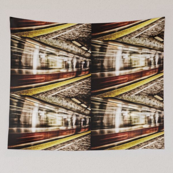 Item preview, MBTA Red Line Train in Motion in Subway Station designed and sold by Stephen Orsillo.