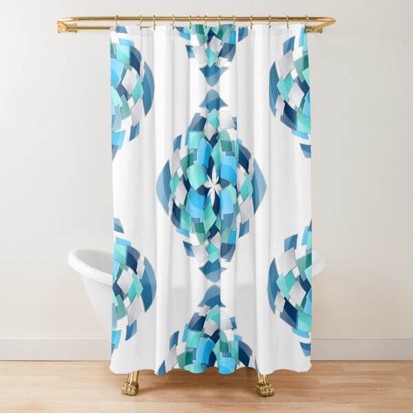 Spirally vortex blue decorative backdrop Shower Curtain