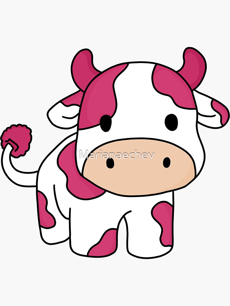"raspberry cow " Sticker for Sale by Marianaechev Redbubble
