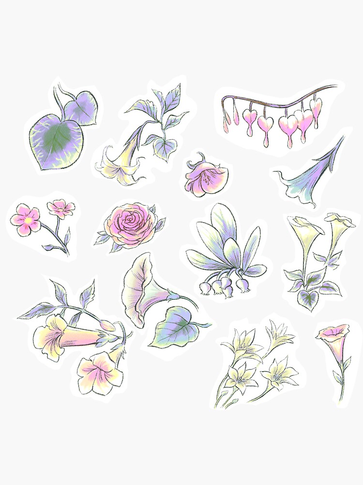 Flower Set Sticker for Sale by bevsi