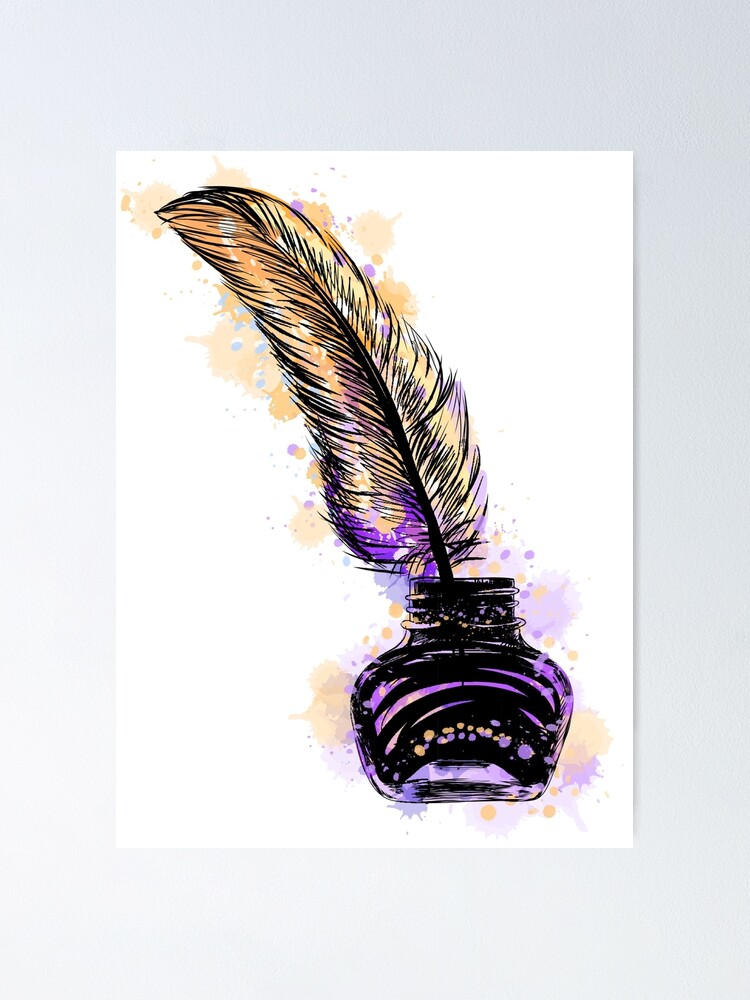 Magical Hand Drawn Quill and Ink Dip Pen Poster for Sale by