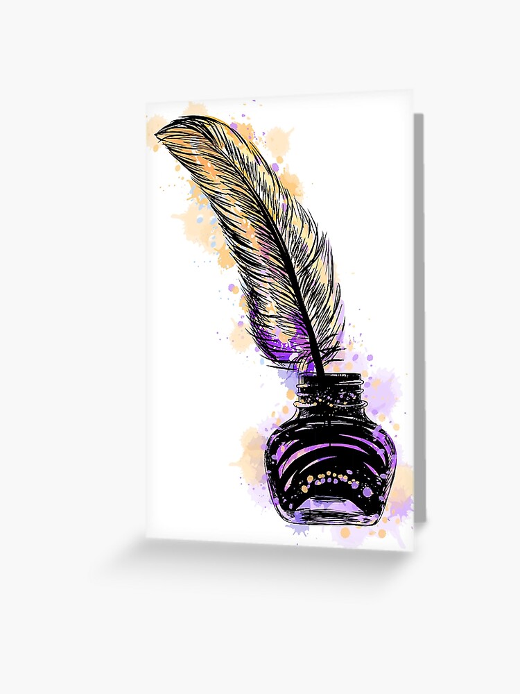 Magical Hand Drawn Quill and Ink Dip Pen Greeting Card for Sale by  mightyjoe