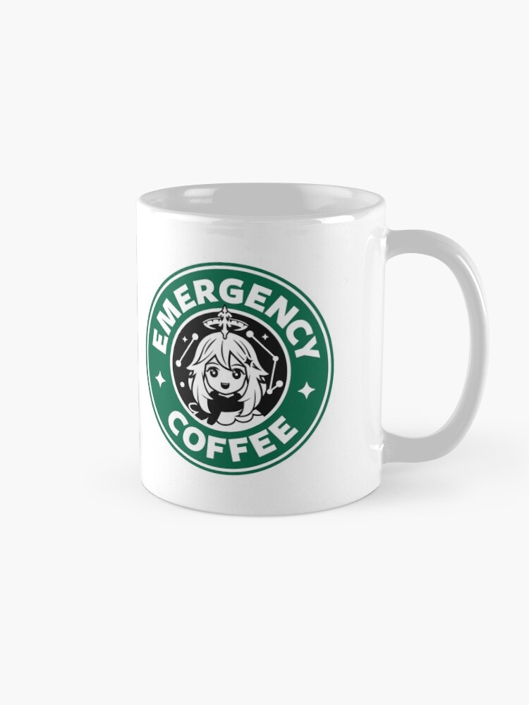 Thumbnail 5 of 6, Coffee Mug, Emergency Coffee (Genshin Impact Paimon) designed and sold by kizographer.