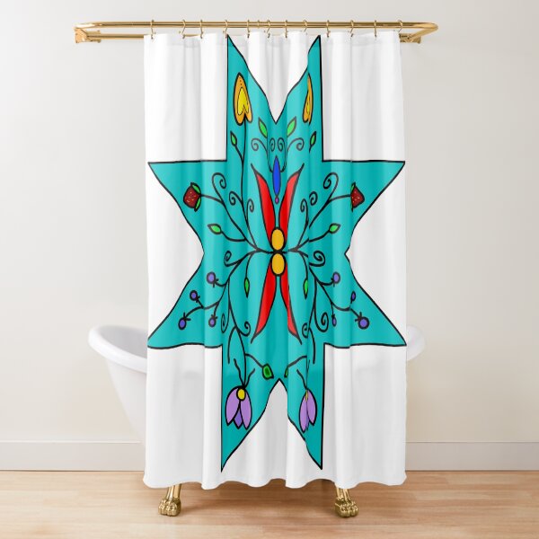 Item preview, Turquoise Floral Star designed and sold by Niibidoon.