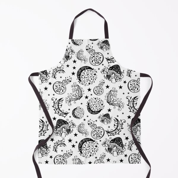 Item preview, Mystical Magic Wicca Fairytale Halloween Pattern Black On White designed and sold by Gsallicat.