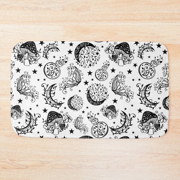 Item preview, Mystical Magic Wicca Fairytale Halloween Pattern Black On White designed and sold by Gsallicat.