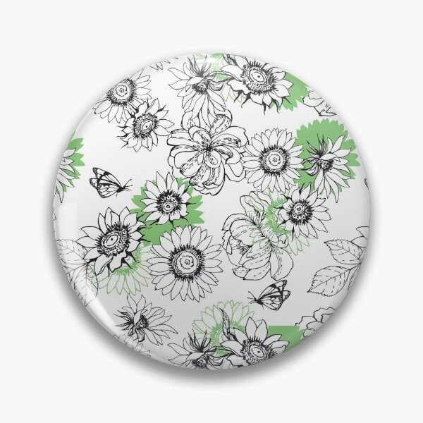 Item preview, Drawing of Sunflower and peonies Pattern, Sunflower Seamless Pattern, Sunflower Pattern Design designed and sold by graphic-genie.