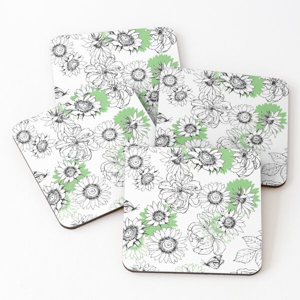 Item preview, Drawing of Sunflower and peonies Pattern, Sunflower Seamless Pattern, Sunflower Pattern Design designed and sold by graphic-genie.