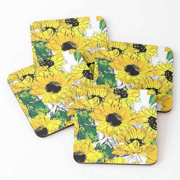 Item preview, Sunflower Pattern with golden yellow and orange sunflowers with green leaves, Sunflower Seamless Pattern, Sunflower Pattern Design designed and sold by graphic-genie.