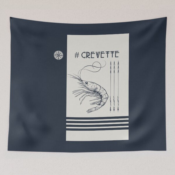 Item preview, Shrimp Tapestry, Beach House Decor, Nautical Decor designed and sold by SeattlePig.