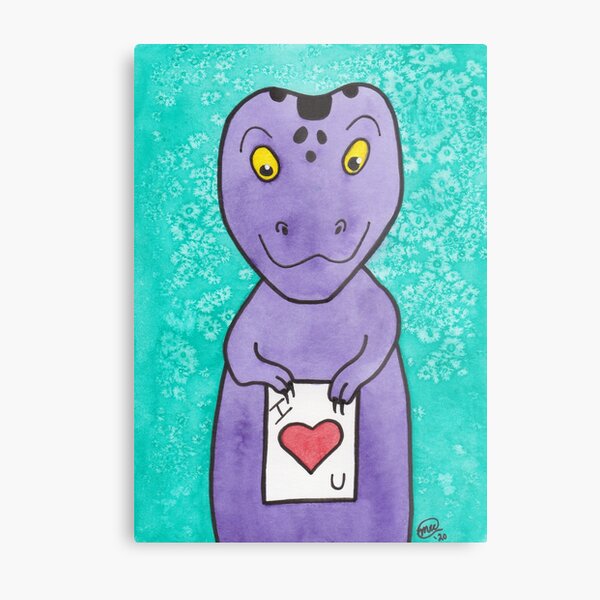 T-Rex Loves You Metal Print