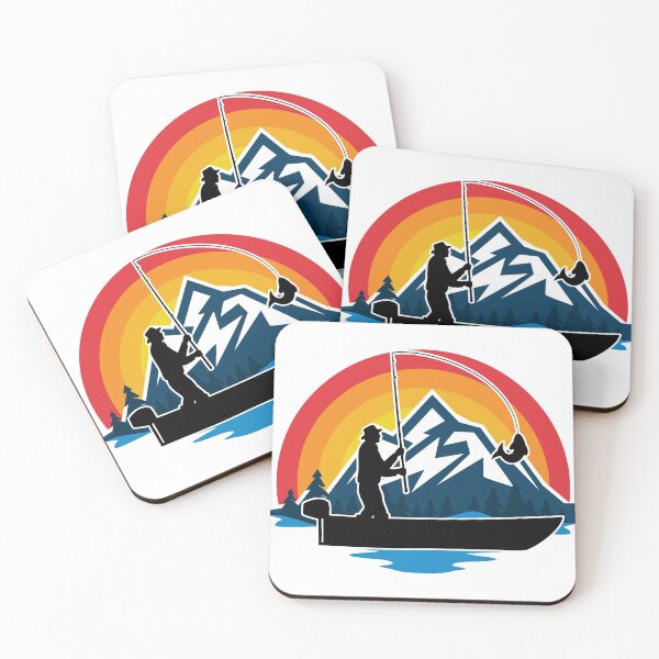Item preview, Mountain Lake Fishing Boat With Rainbow designed and sold by ChelleCreate.