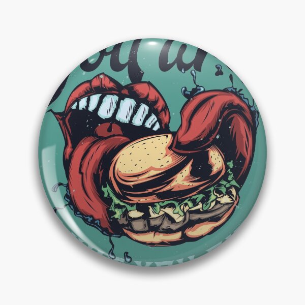 Item preview, Illustration Big Mouth Eating Big Burger with Lettering designed and sold by Peekonet.