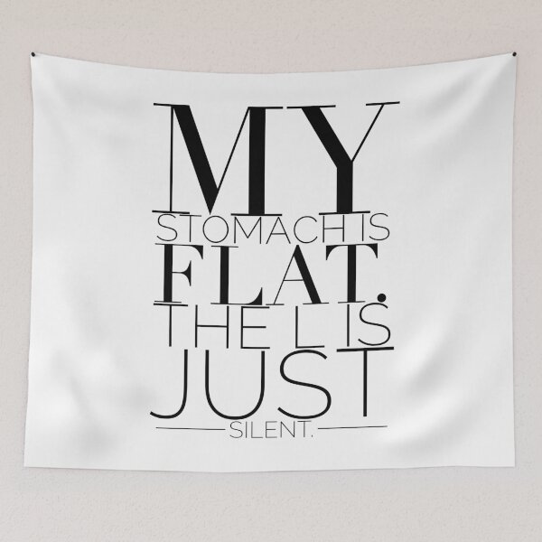 Item preview, My stomach is flat.the L is just silent funny sayings or funny quotes designed and sold by Tanuja  Sharma.
