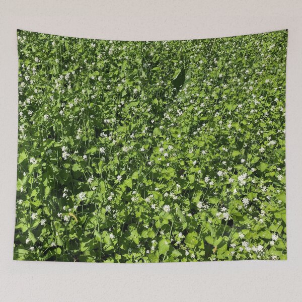 Item preview, Wild White Flowers Greens Lakeside Ontario in Sunlight designed and sold by HppyStrngHelthy.