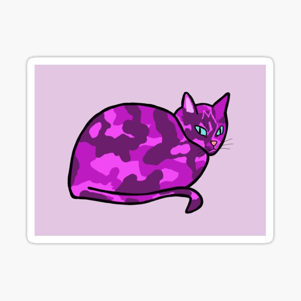 Purple Calico Cat Sticker
