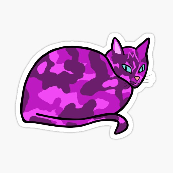 Purple Calico Cat Sticker